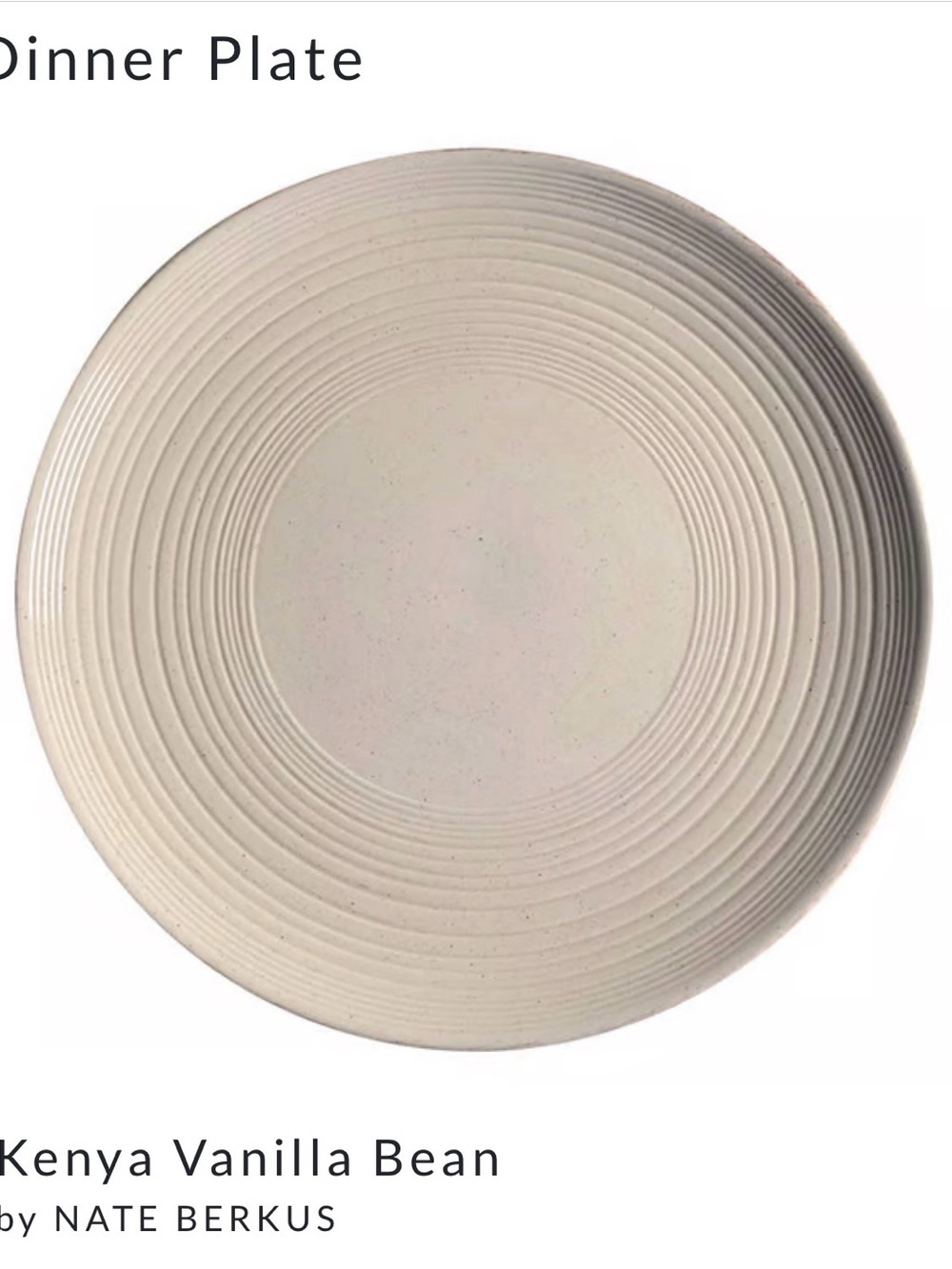 Nate Berkus Vanilla Bean Textured Dinner Plate - Cream